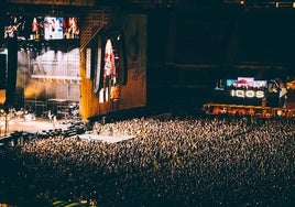 Imagen del Estadio de Gran Canaria durante la actuación de Maná.
