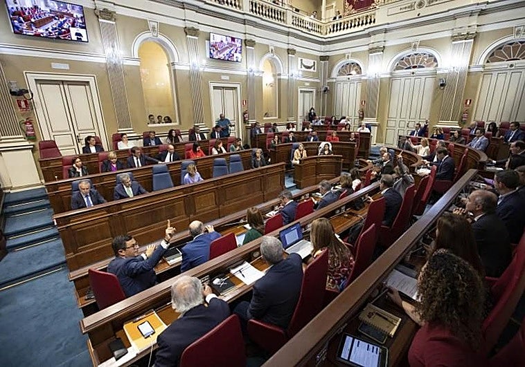 Imagen de archivo del pleno del Parlamento de Canarias.