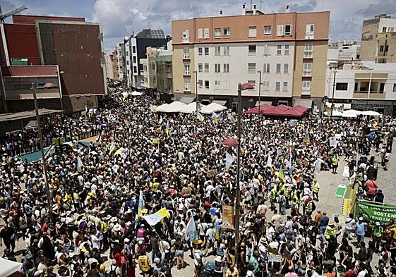 Imagen del 20A en la Plaza del Pilar en Las Palmas de Gran Canaria.