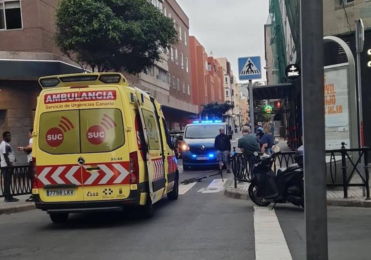 Imagen de la ambulancia que atendió a la mujer.
