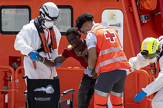 Imagen de archivo del rescate de 72 migrantes en las costas de Lanzarote.