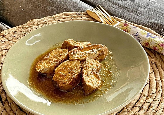 Pollo con salsa de miel, mostaza y curry