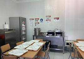 Comedor en una escuela rural.