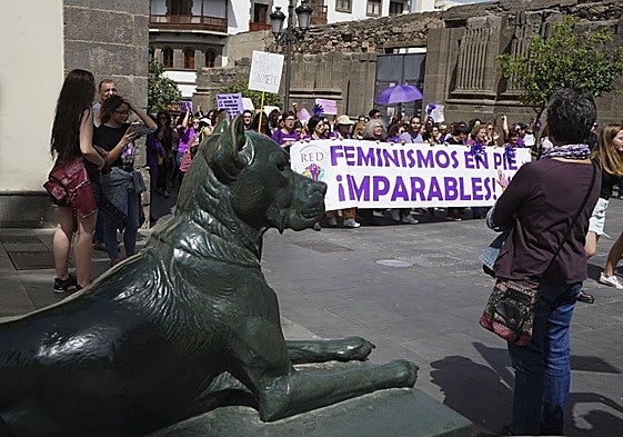 Imagen de archivo de una manifestación del 8M a su llegada a Santa Ana.