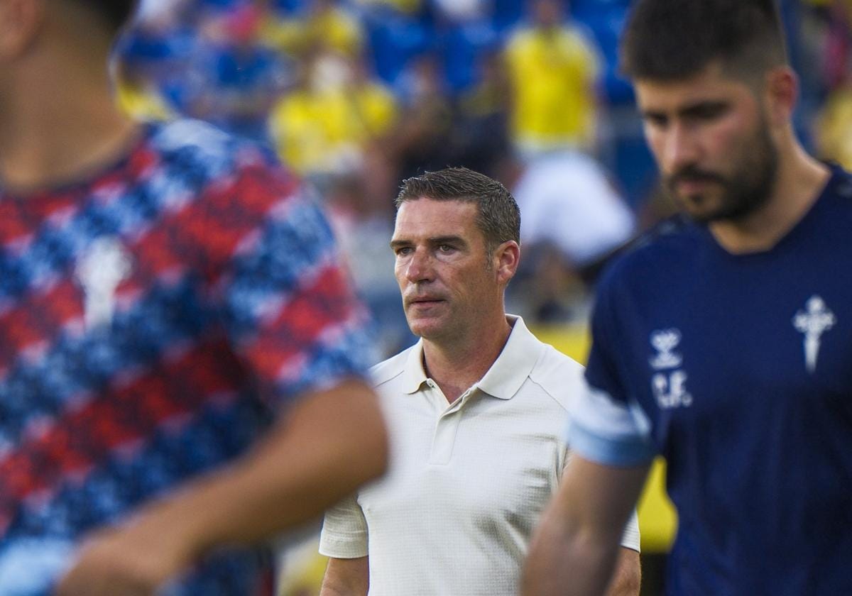 Luis Carrión, durante el partido ante el Celta.