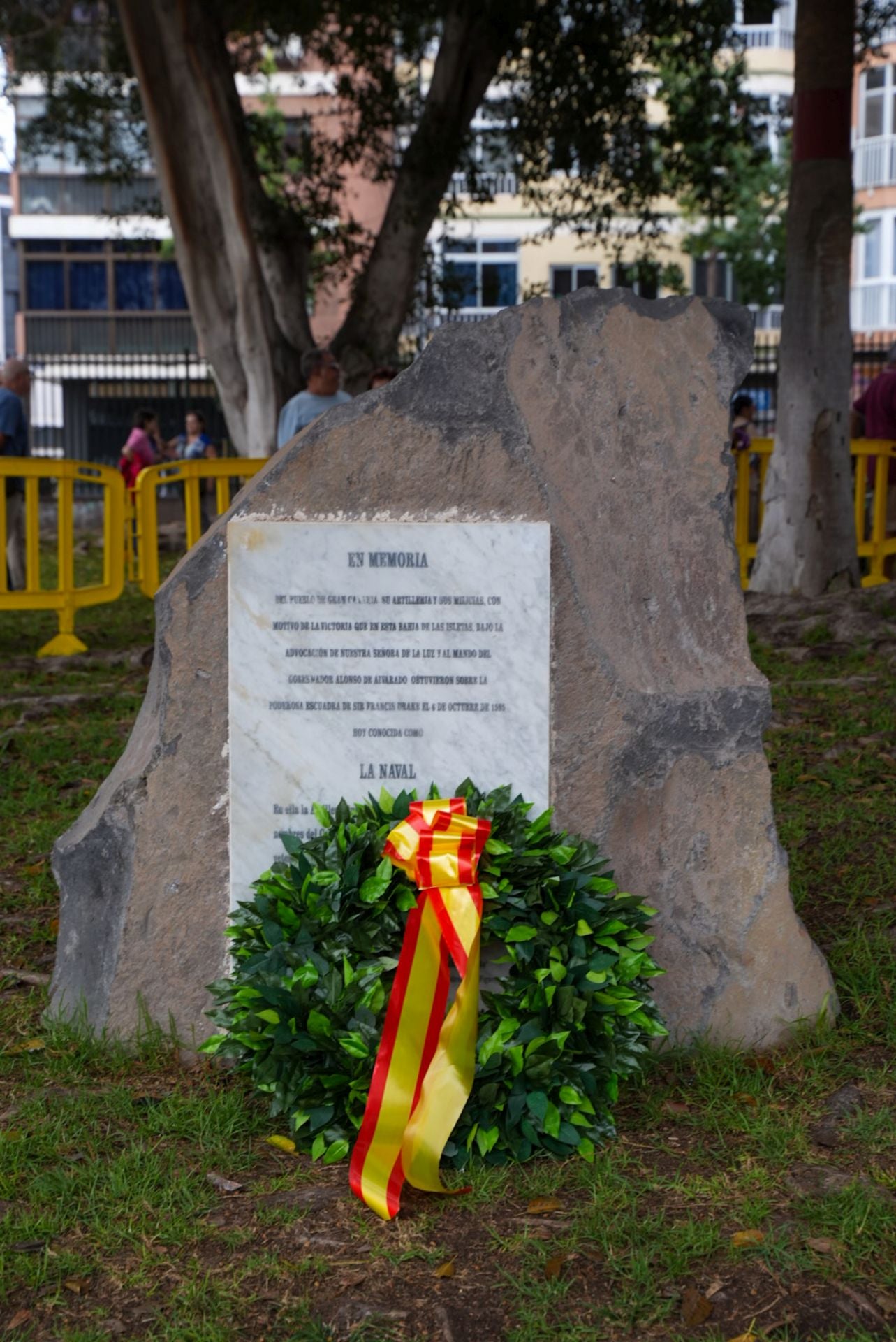 Conmemoración de la batalla naval en los jardines del Castillo de La Luz