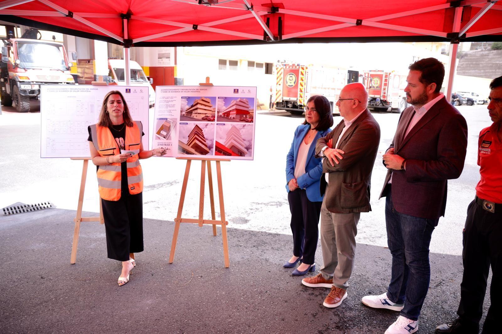 La presentación del proyecto de rehabilitación del parque de bomberos de Miller, en imágenes