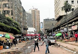 Una calle del centro de Kinshasa, en la República Democrática del Congo.