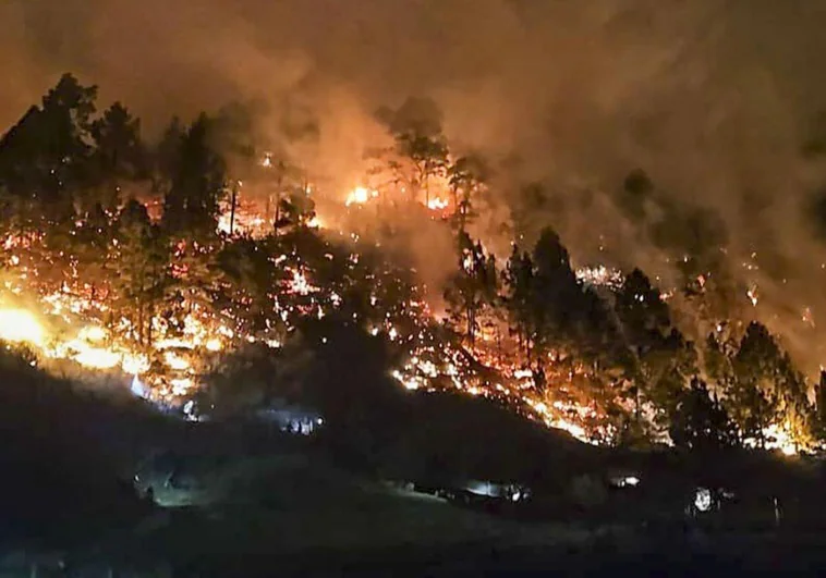 Imagen del conato declarado este lunes en El Paso, La Palma.