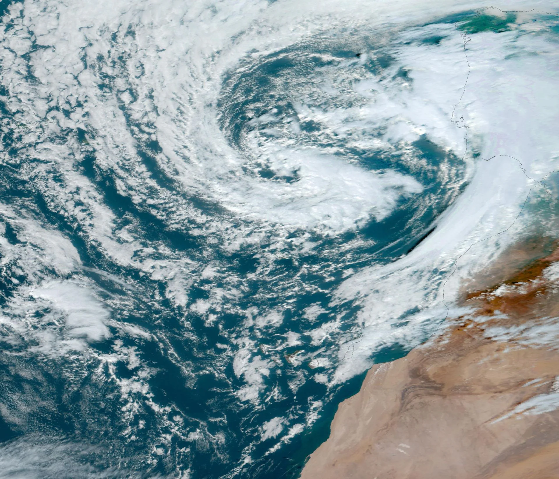 La borrasca que se acercará estos días a Madeira y Canarias..