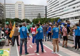 Concentración en Presidencia en la capital grancanaria el pasado octubre también por la FP Dual.