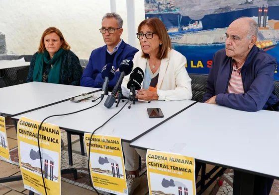 Rueda de prensa sobre la cadena humana contra la planta de gas celebrada este miércoles.