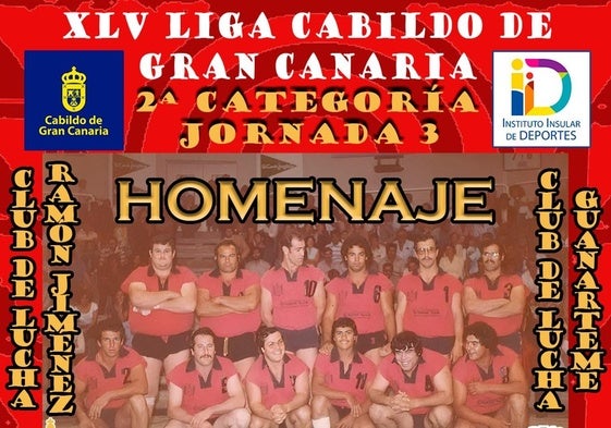 Cartel del homenaje que se le rendirá al Guanarteme Ramón Jiménez de 1981.