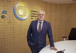 José Cristobal García, en la sede de la patronal de la provincia de Las Palmas.