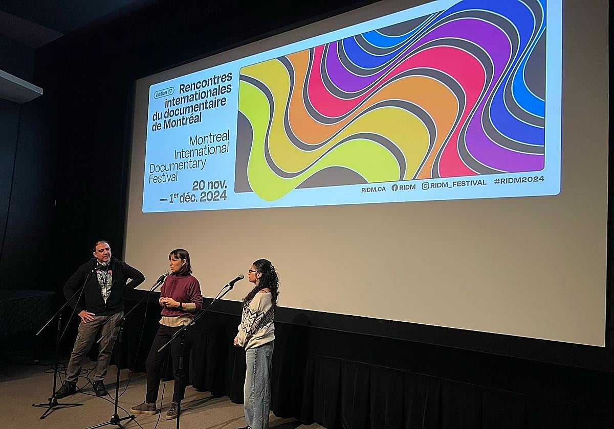 Macu Machín, en Montreal, durante la presentación de 'La Hojarasca'.