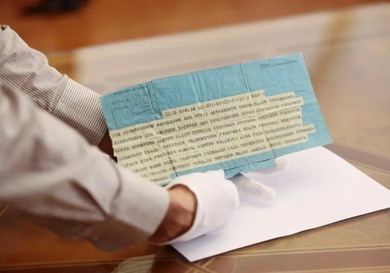 El telegrama, escrito en alemán y firmado por escritores, dramaturgos y otras personalidades de Alemania.