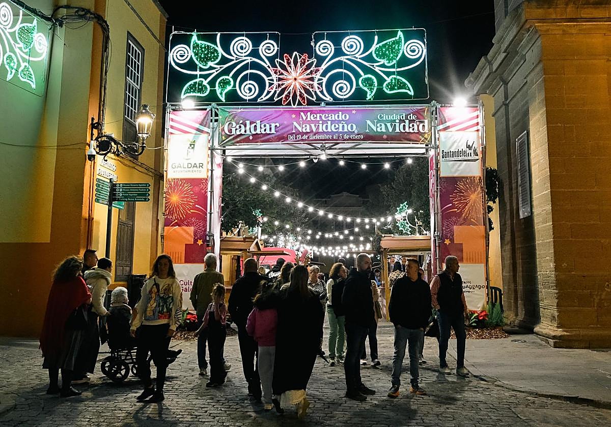 Portada del mercado navideño de Gáldar.