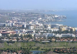 Vista aérea de Playa del Inglés.