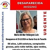Desaparece María del Mar Velázquez Luis en Santa Cruz de Tenerife