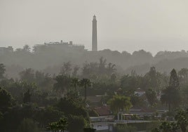 Manto de calima en el sur de Gran Canaria.