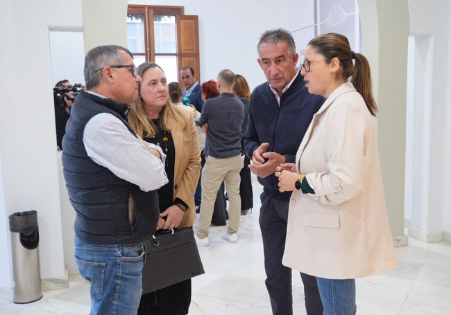 Los cuatros consejeros del PP, tras el pleno.