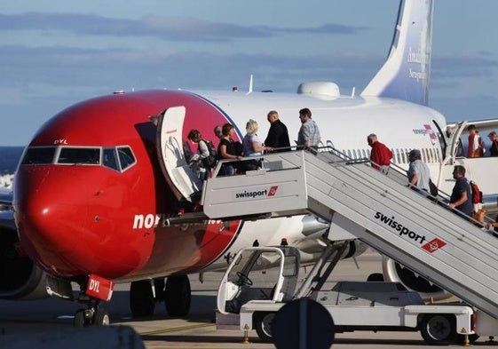 Avión de Norwegian en Gran Canaria.