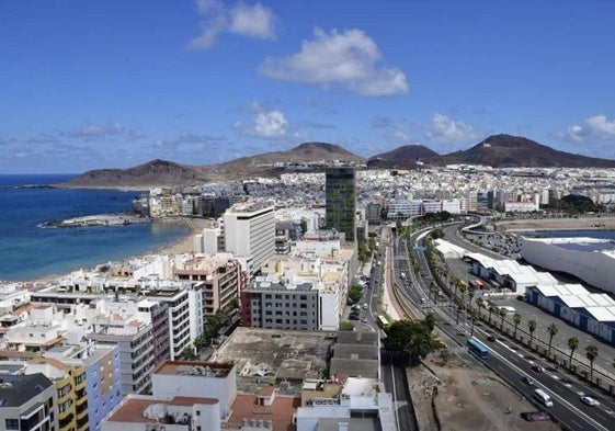 Panorámica del Istmo de la capital grancanaria.