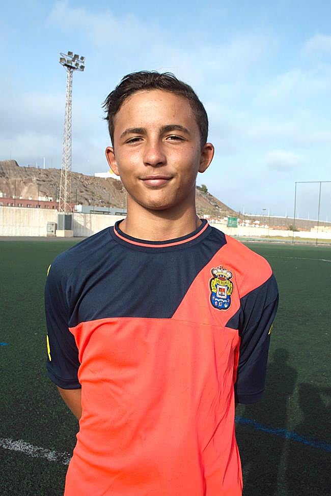 El jugador grancanario, en su etapa formativa en la UD Las Palmas.