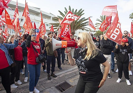 Momento de la concentración de este viernes.