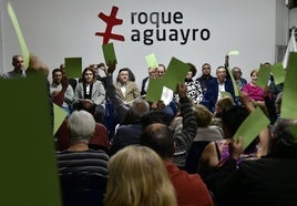 Momento de la votación de Roque Aguayro para desvincularse de Nueva Canarias.