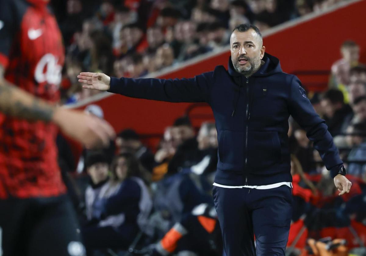 Diego Martínez, durante el partido del domingo en Mallorca.