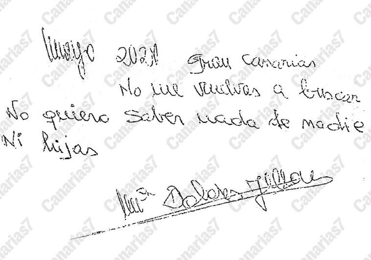 Esta es la carta que falsificó Miguel Gallego para hacer creer que su esposa desapareció de forma voluntaria.