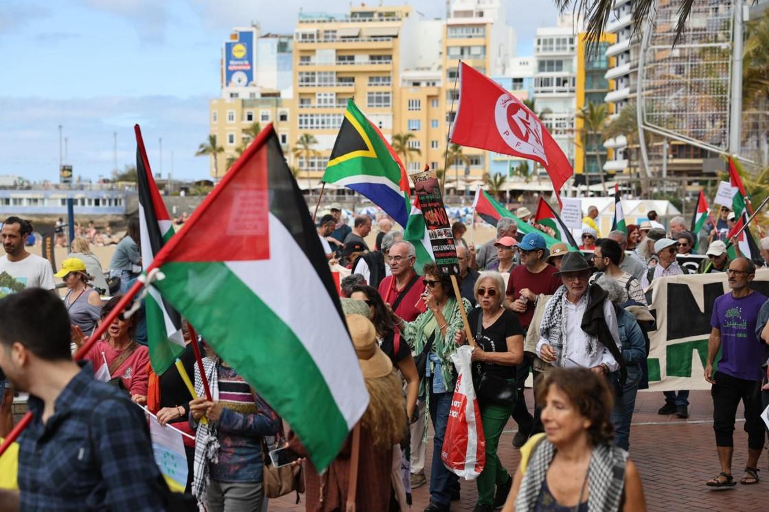 Manifestación contra la guerra, en defensa de la paz y del pueblo palestino