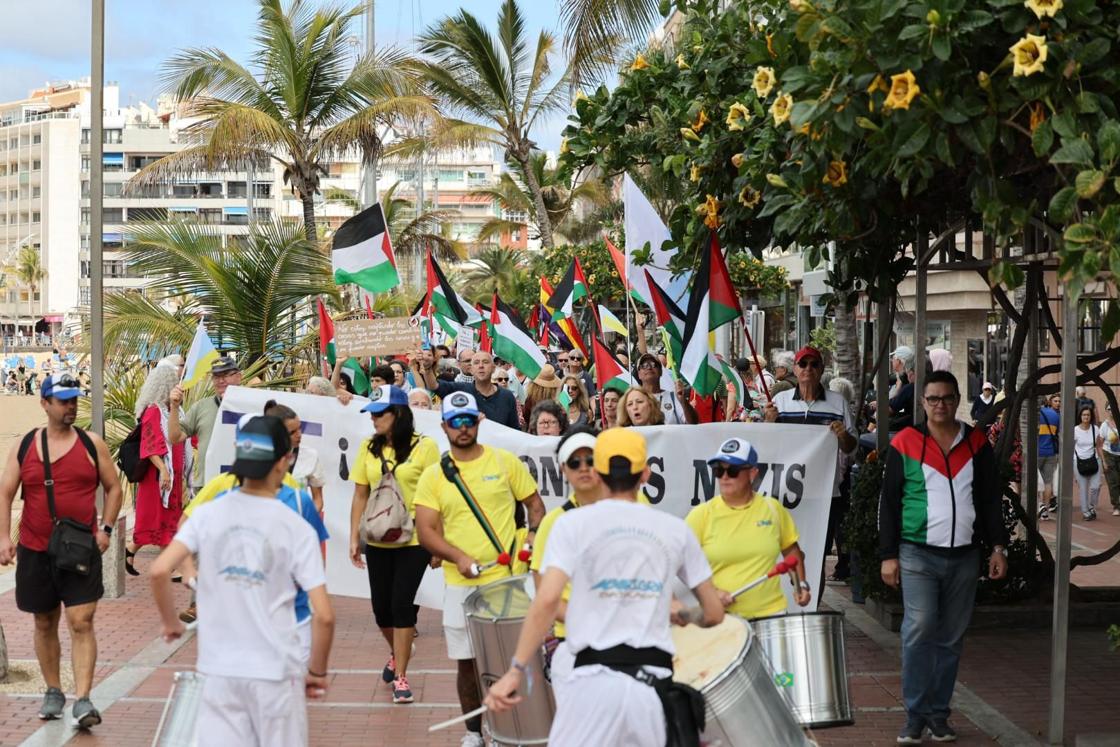 Manifestación contra la guerra, en defensa de la paz y del pueblo palestino