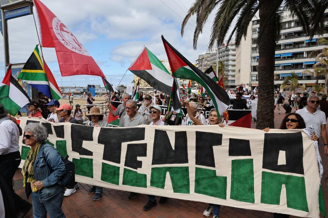 Manifestación contra la guerra, en defensa de la paz y del pueblo palestino