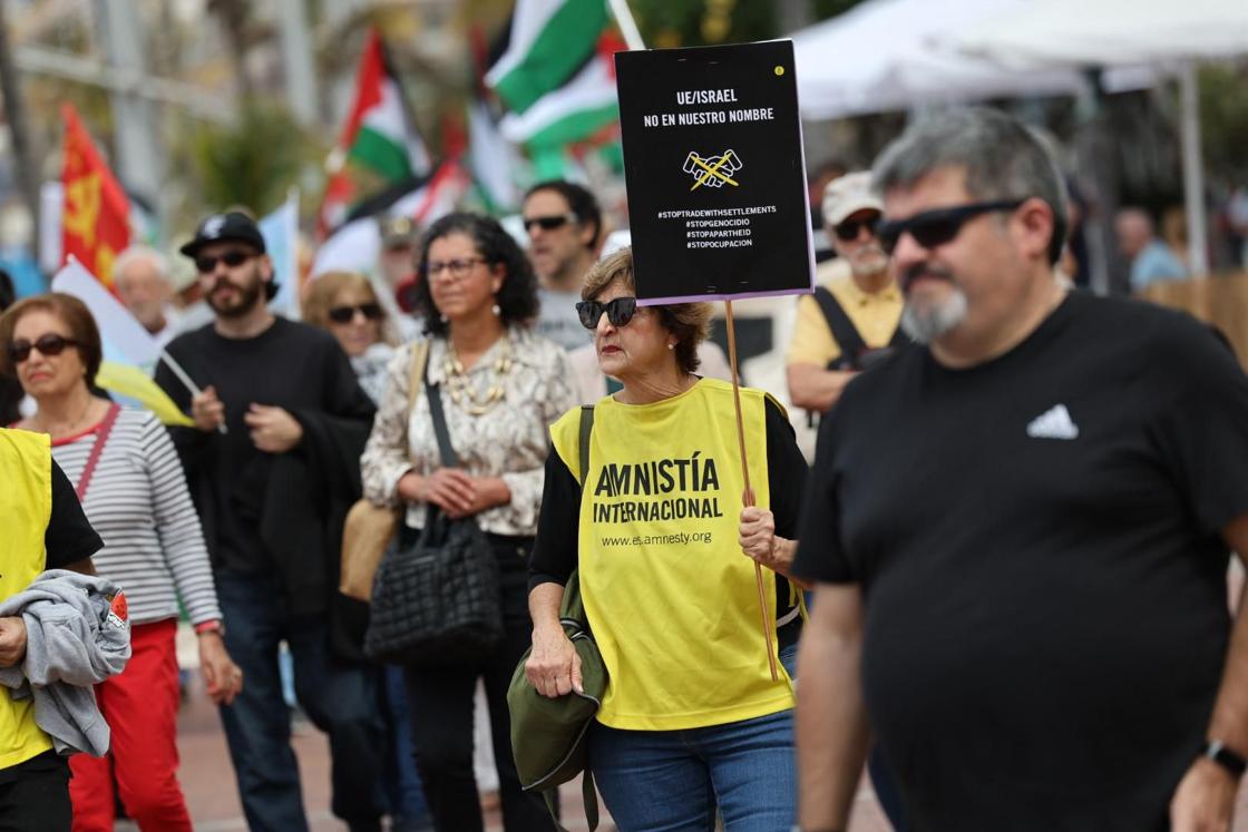 Manifestación contra la guerra, en defensa de la paz y del pueblo palestino