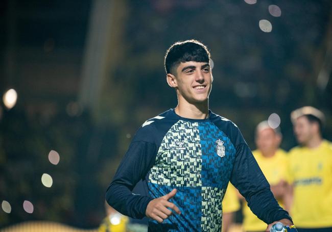 El jugador, sonriente, poco antes del inicio del encuentro.