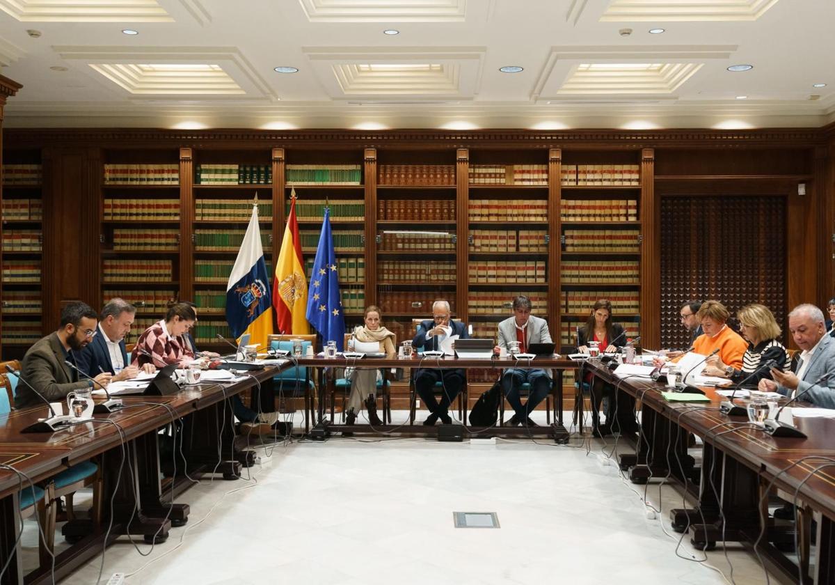 Imagen de uno de los encuentros de reto demográfico en el Parlamento de Canarias.