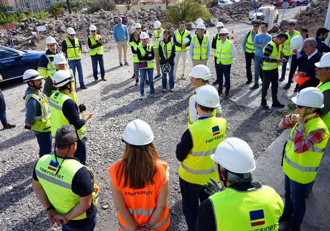 La obra fue visitada por miembros del Colegio de Ingenieros de Las Palmas.