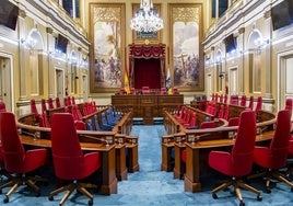 Salón de plenos del Parlamento de Canarias.