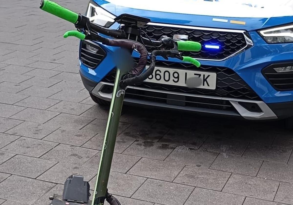 La patineta interceptada por la Policía Local en Mesa y López.