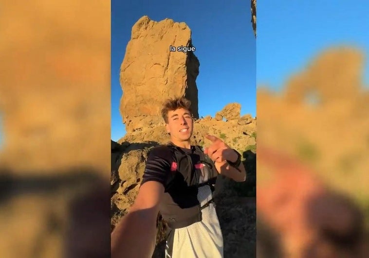 Jaume Mallart tras superar su reto en el Roque Nublo.