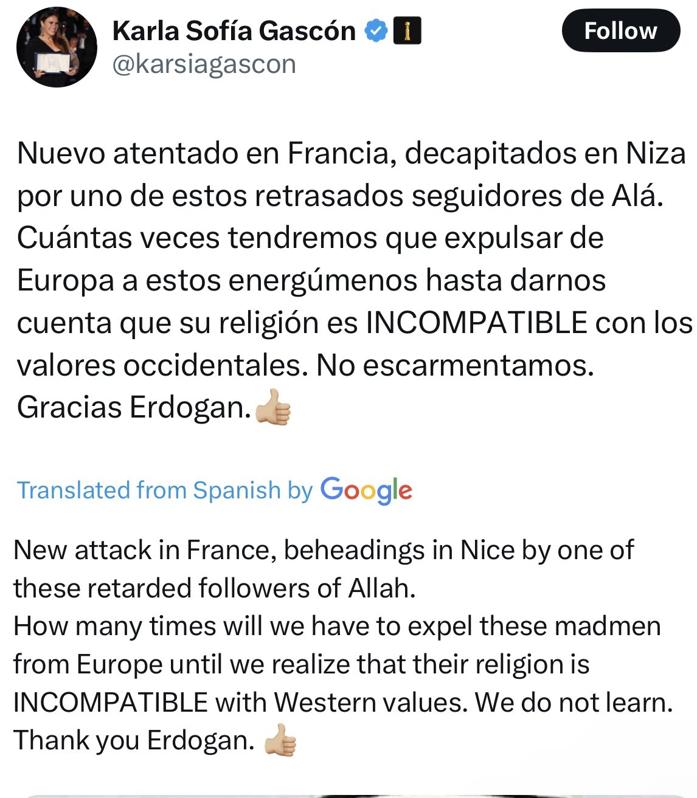 Imagen secundaria 2 - El &#039;zasca&#039; del presentador de los Oscar a Karla Sofía Gascón que se ha hecho viral