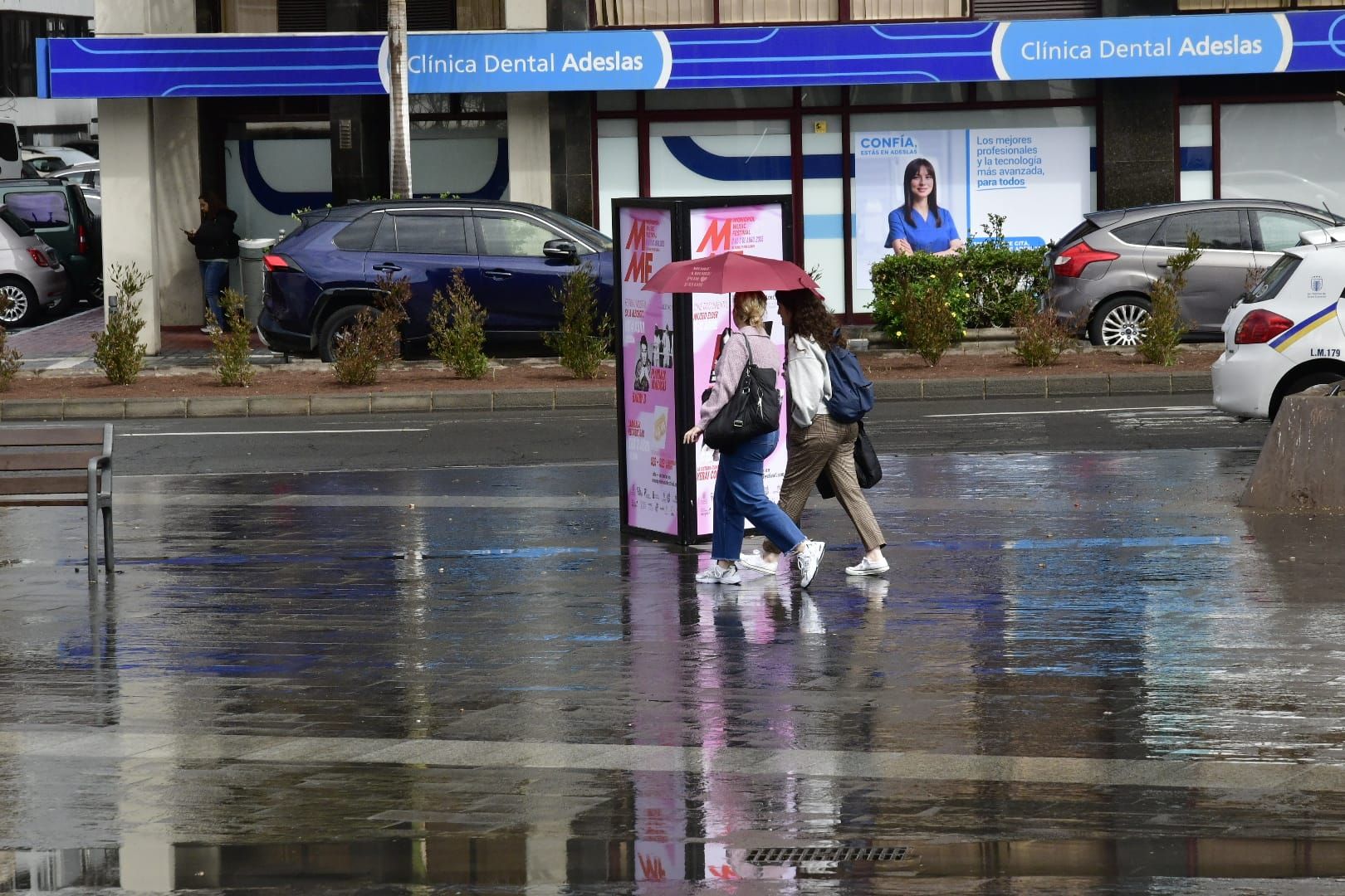 Lluvia en la capital grancanaria antes de la llegada de la borrasca Nuria