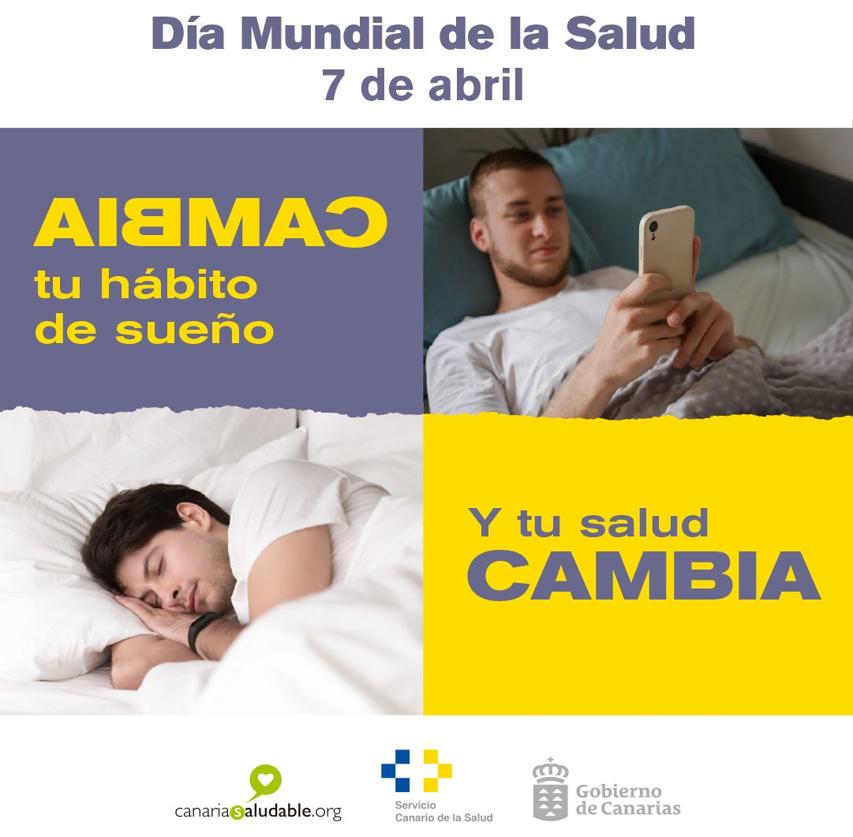 Imagen principal - Imágenes de los carteles de la campaña publicitaria que se difundirá a través de televisión, redes sociales, el canal Canarias Saludable y las pantallas dinámicas de los hospitales y centros de salud. 