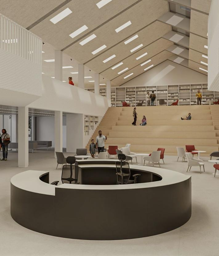 Imagen secundaria 2 - El proyecto de la nueva biblioteca de Ingenio, inspirada en las naves de tomates