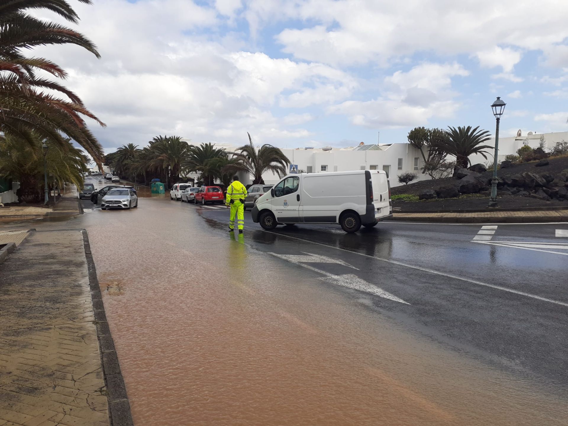 Los efectos de la lluvia en Lanzarote, en imágenes