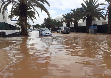 Los efectos de la lluvia en Lanzarote, en imágenes