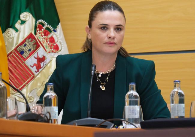 Nuria Cabrera, consejera de Hacienda, quien defendió el plan aprobado este miércoles.