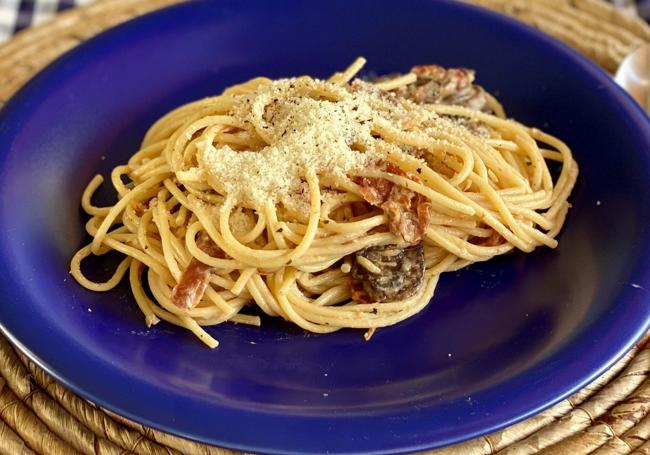 Almuerzo del martes: pasta con champiñines